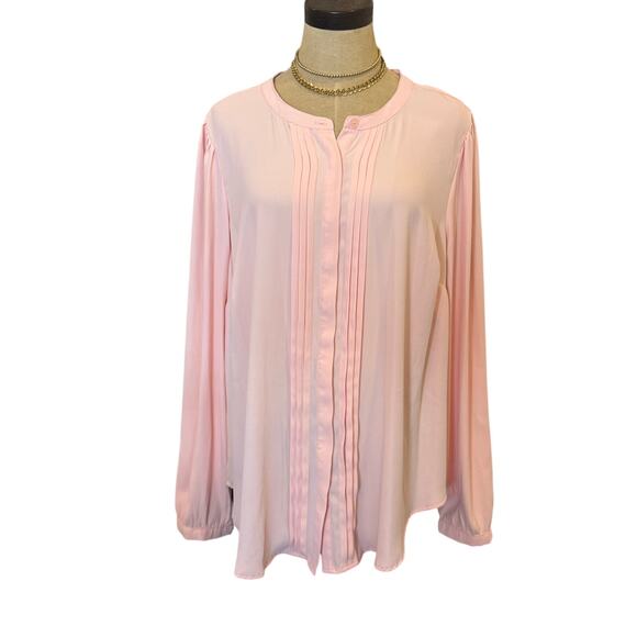 TORRID Light Pink Loose Fit L/S Top Shirt Blouse size 1X - Picture 1 of 8